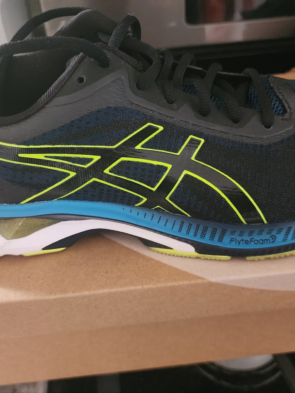 ASICS Gel Superion Men's Black with Neon Yellow & Blue Running Shoe